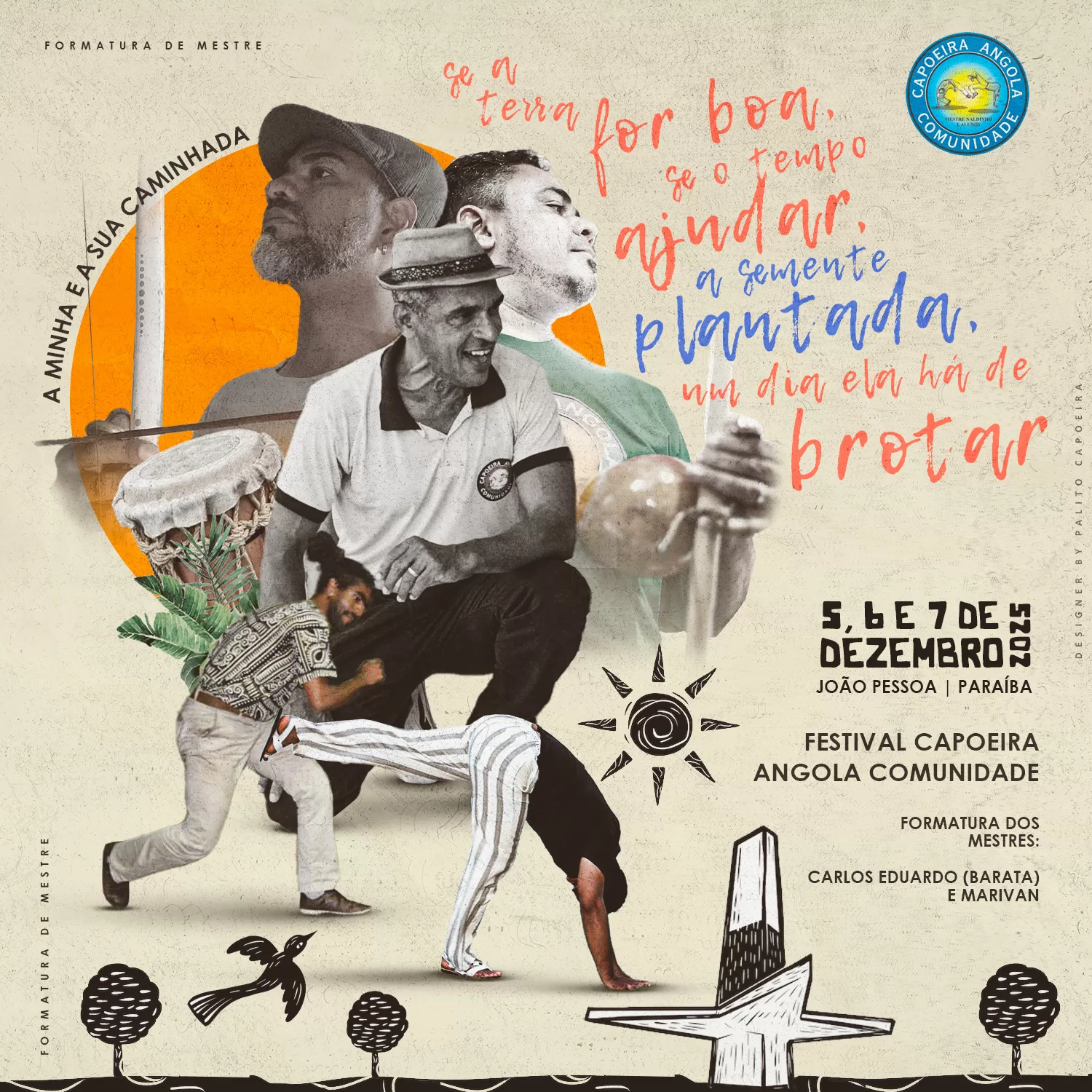 palito-capoeira-logo-marcas-design-grafico-social-midia-Formatura de Mestre a sua e a minha caminhada contramestre barata